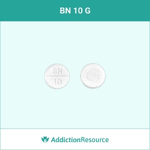 BN 10 G white round pill.