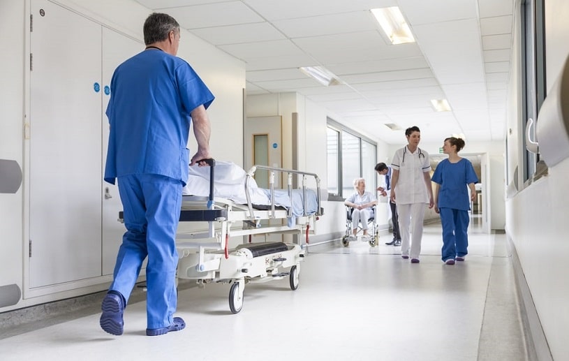 Doctors and nurses in the hospital.