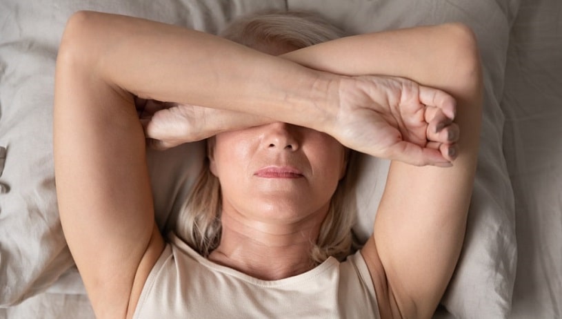 Woman experiencing hydrocodone withdrawal.