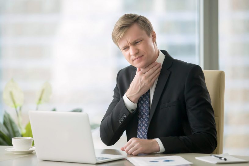 Man Suffers from Sore Throat