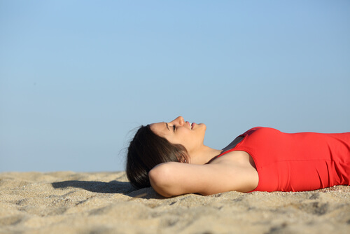 smiling woman relaxing