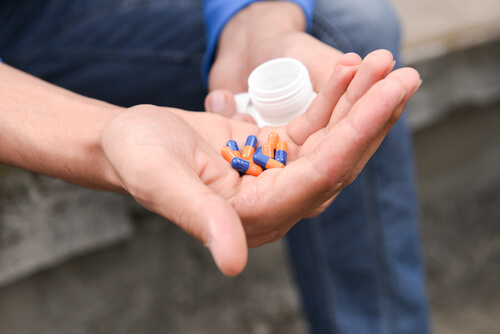 teenage boy with muscle relaxers to get high