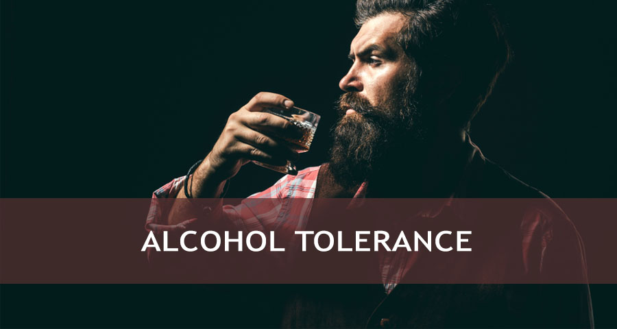 Illustration depicting alcohol tolerance and how repeated alcohol consumption can reduce the body's sensitivity to alcohol's effects.