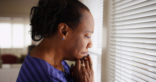 older black woman has anxiety