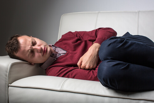man suffering from opiate withdrawal at home