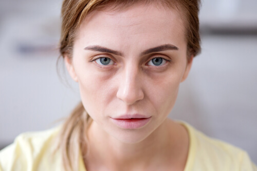 young woman greening out
