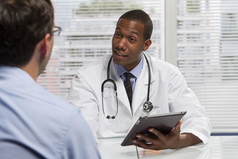 African american doctor has good news.