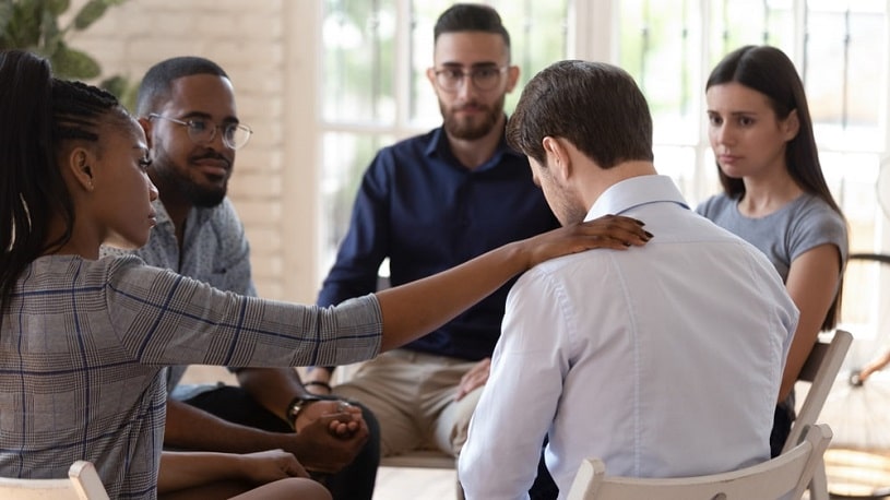 Spice addicted support group meeting.